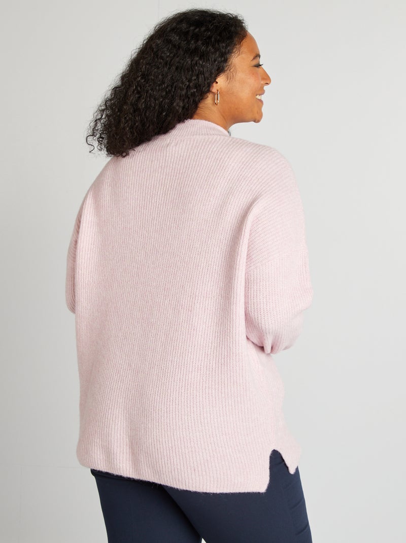 Pull col montant Rose - Kiabi