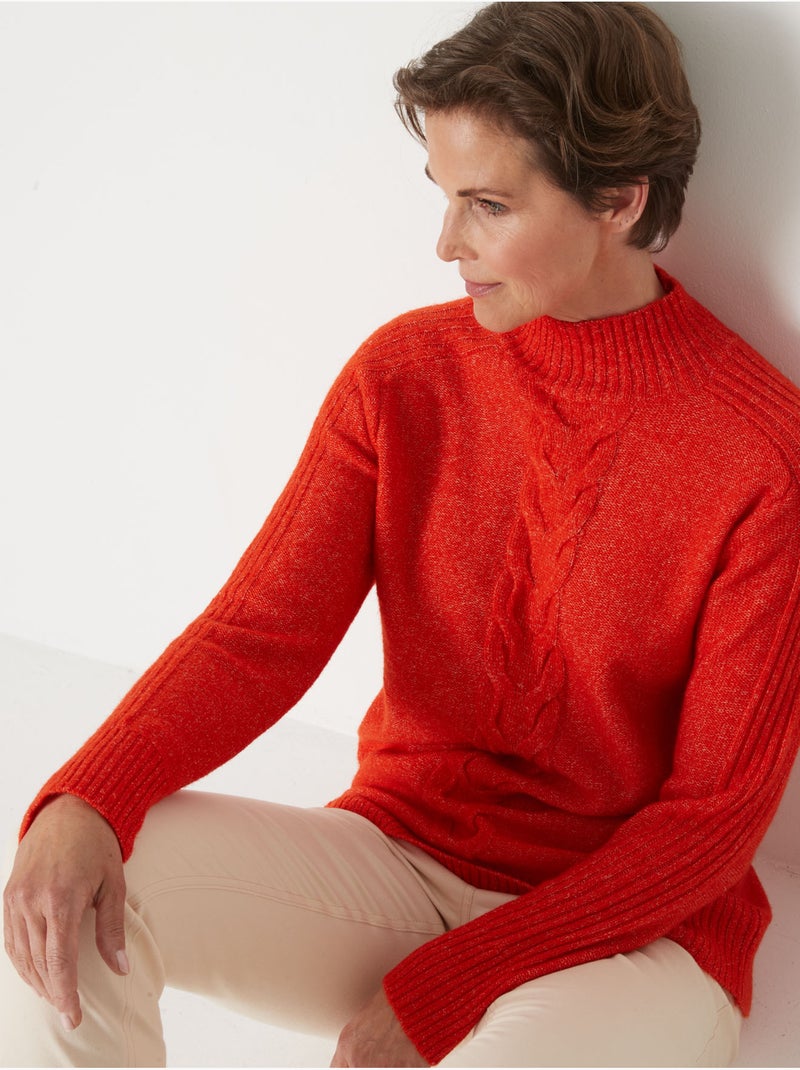 Pull col montant torsadé - DAXON Orange - Kiabi