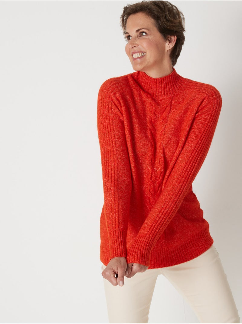 Pull col montant torsadé - DAXON Orange - Kiabi
