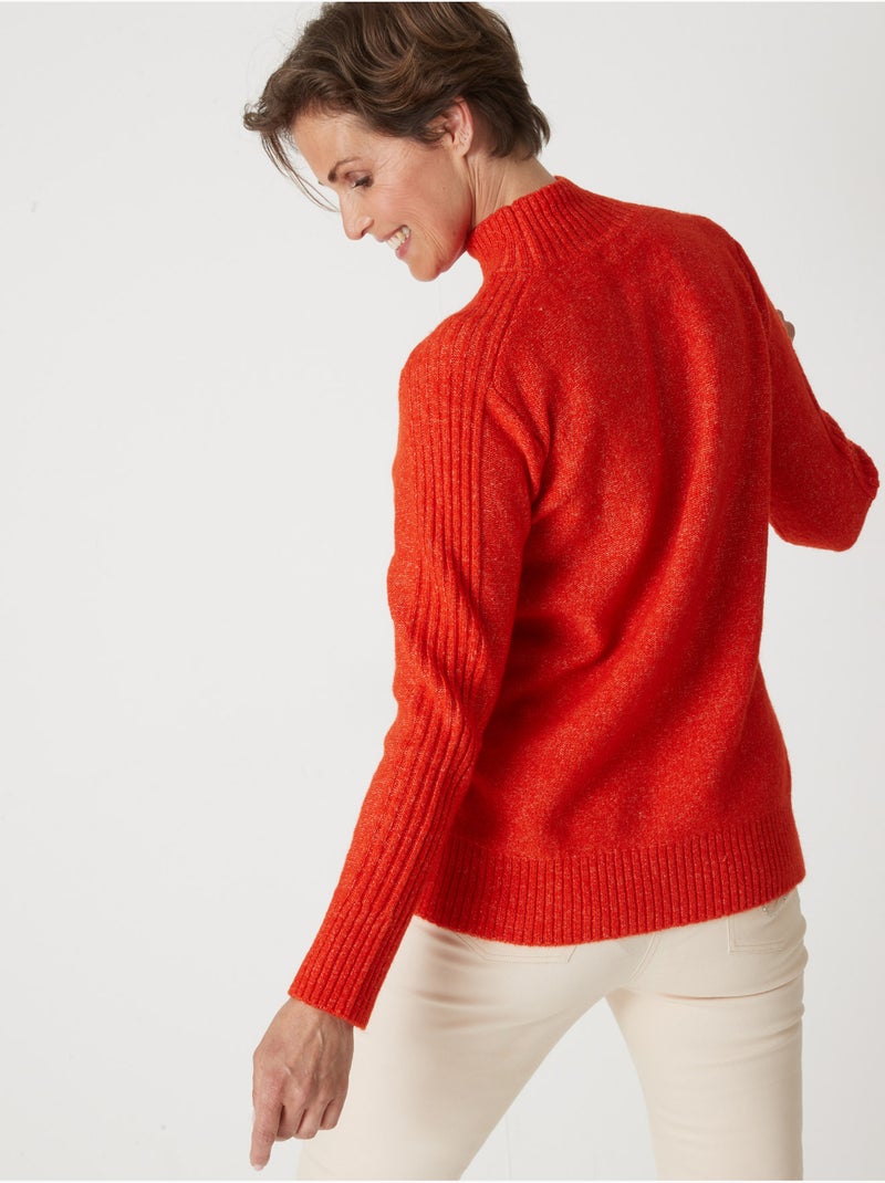 Pull col montant torsadé - DAXON Orange - Kiabi