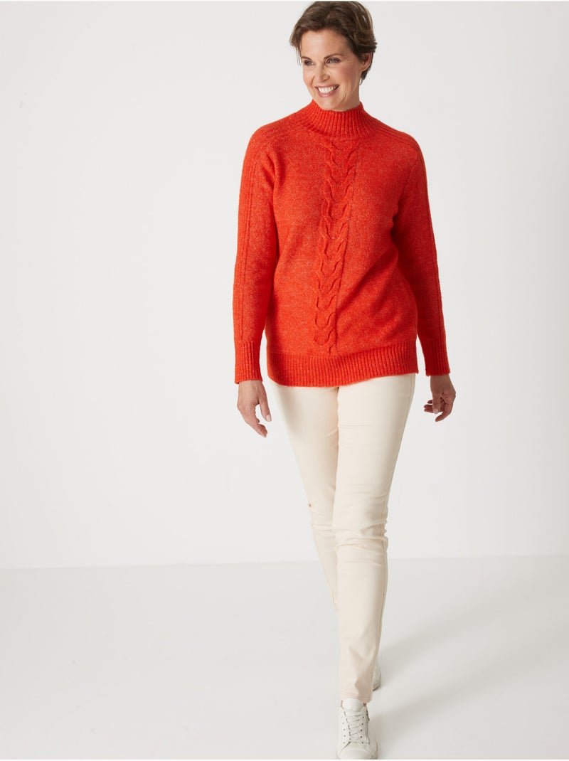 Pull col montant torsadé - DAXON Orange - Kiabi