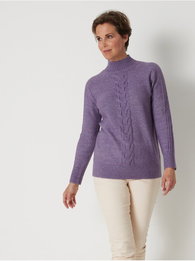 Pull col montant torsadé - DAXON Violet - Kiabi