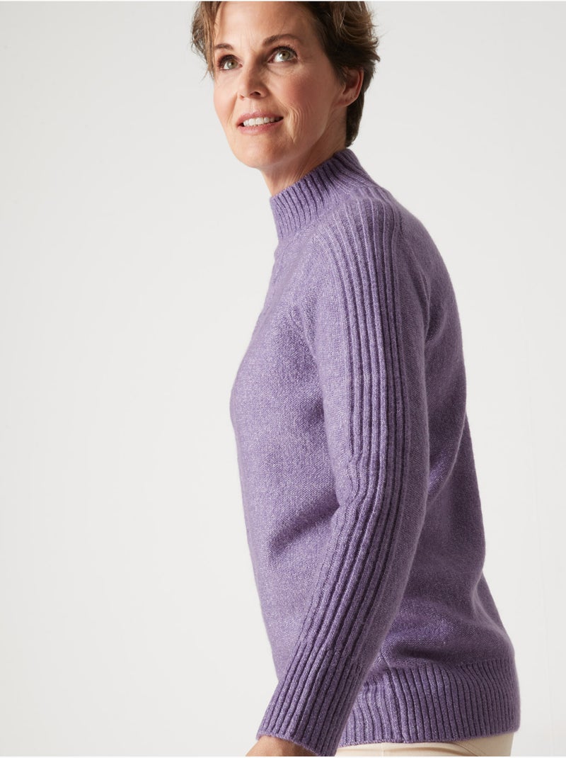 Pull col montant torsadé - DAXON Violet - Kiabi