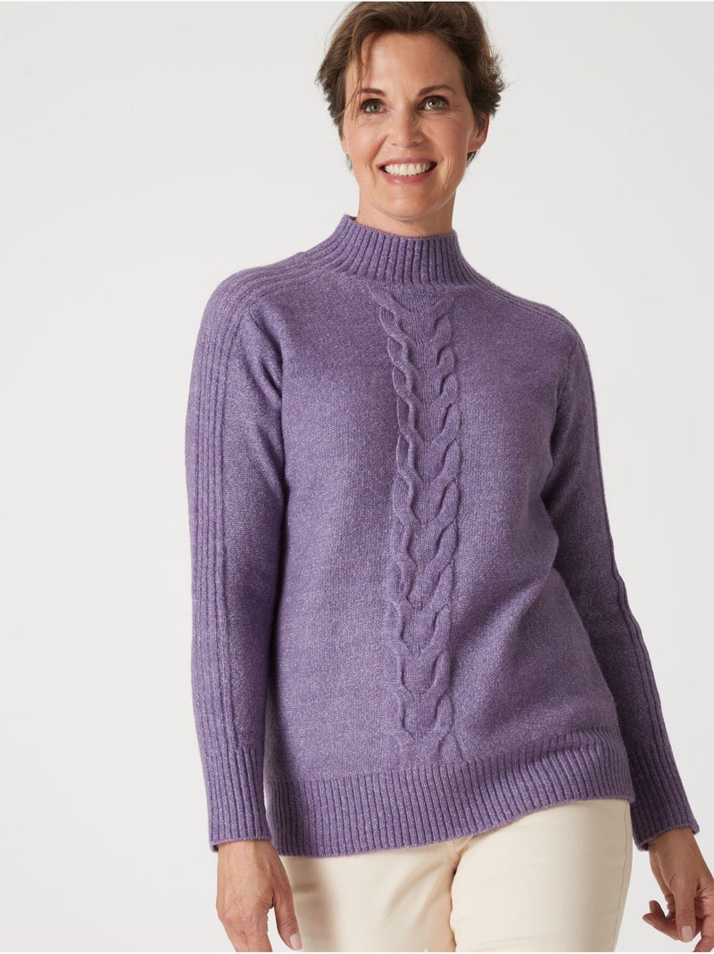 Pull col montant torsadé - DAXON Violet - Kiabi