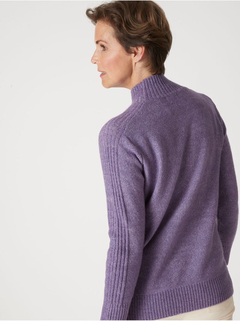 Pull col montant torsadé - DAXON Violet - Kiabi
