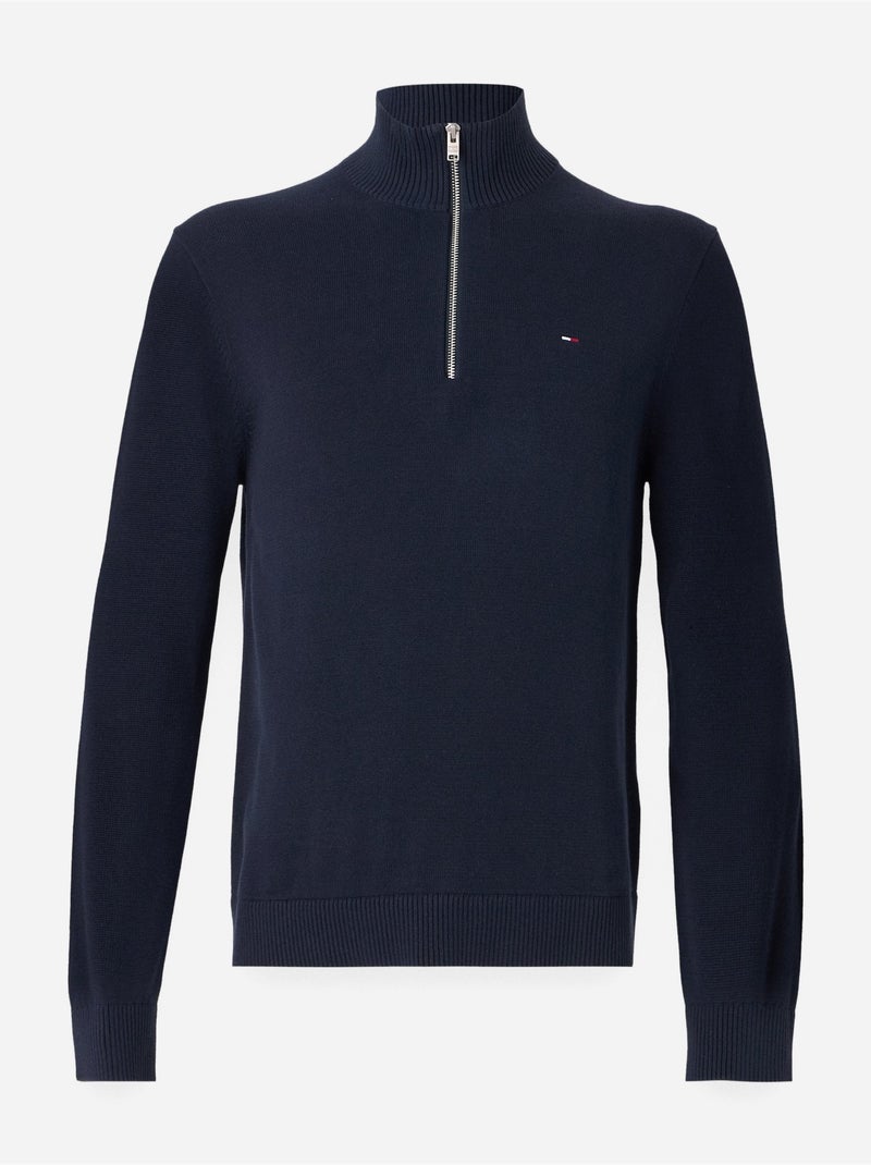 Pull col montant zippé - Tommy jeans Bleu - Kiabi