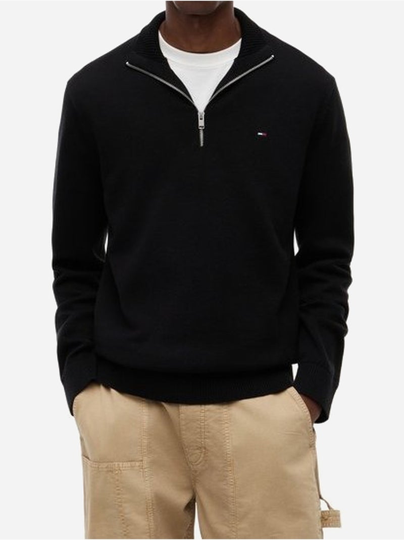 Pull col montant zippé - tommy jeans Noir - Kiabi