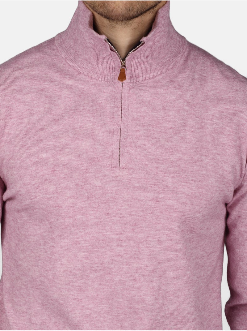 Pull col montant zippé - yves enzo Rose - Kiabi