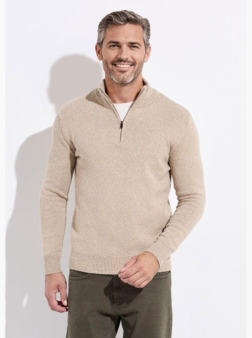 Pull col montant zippé, coupe ajustée - AFIBEL - Kiabi