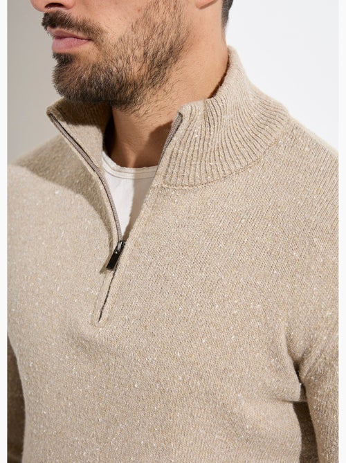 Pull col montant zippé, coupe ajustée - AFIBEL - Kiabi