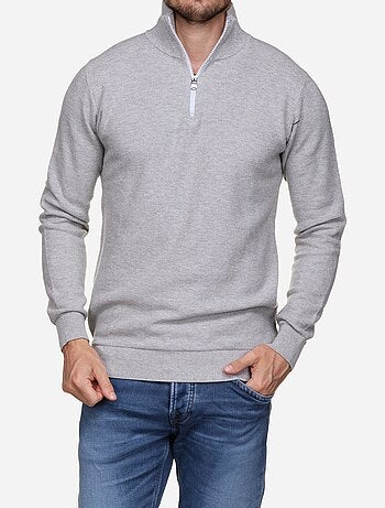 Pull col montant zippé