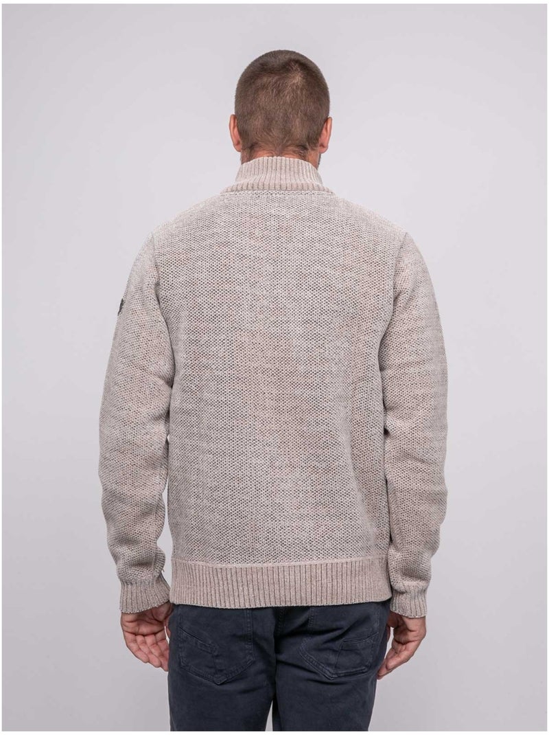 Pull col montant zippé LANGUR Beige - Kiabi