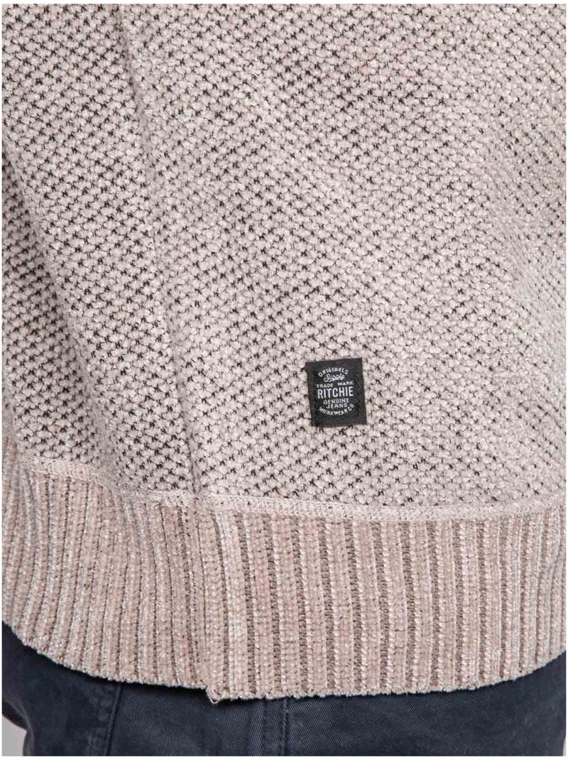 Pull col montant zippé LANGUR Beige - Kiabi