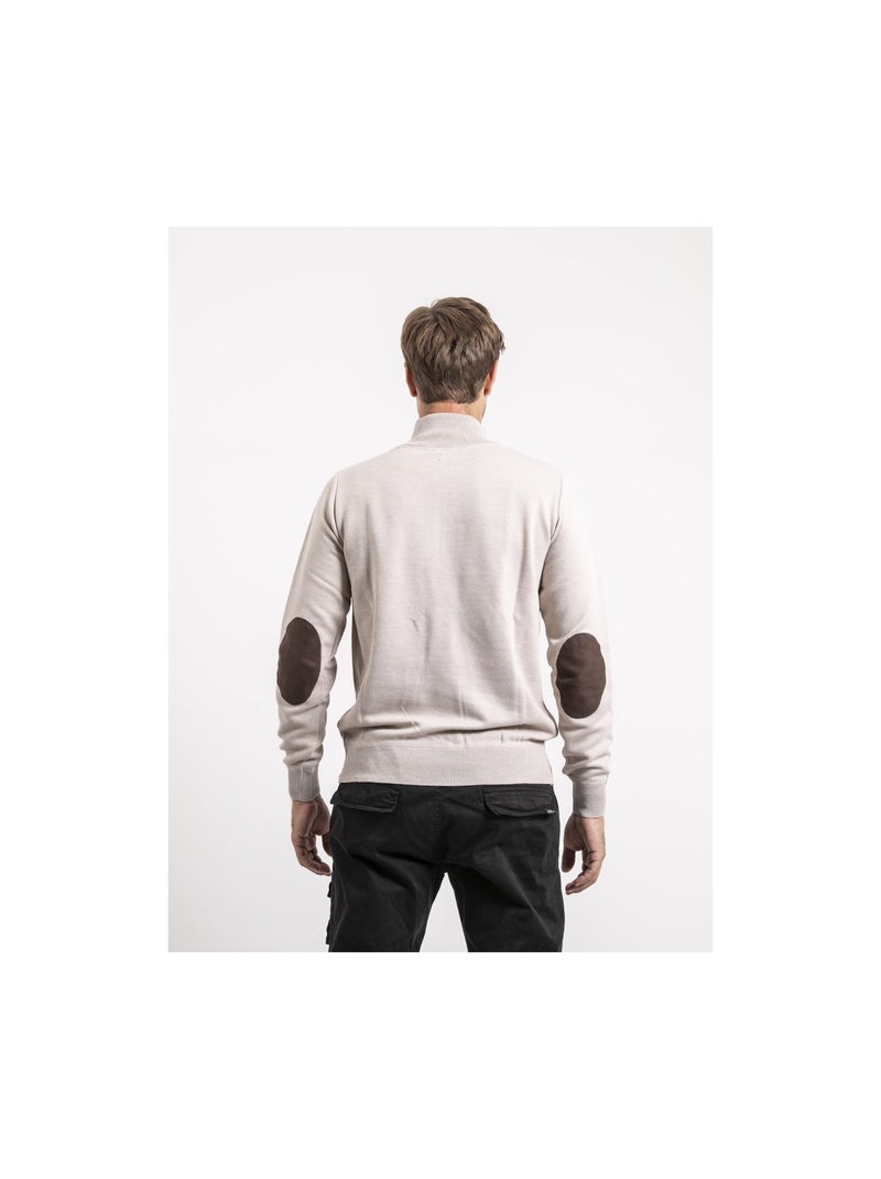 Pull col montant zippé LARKO Beige - Kiabi