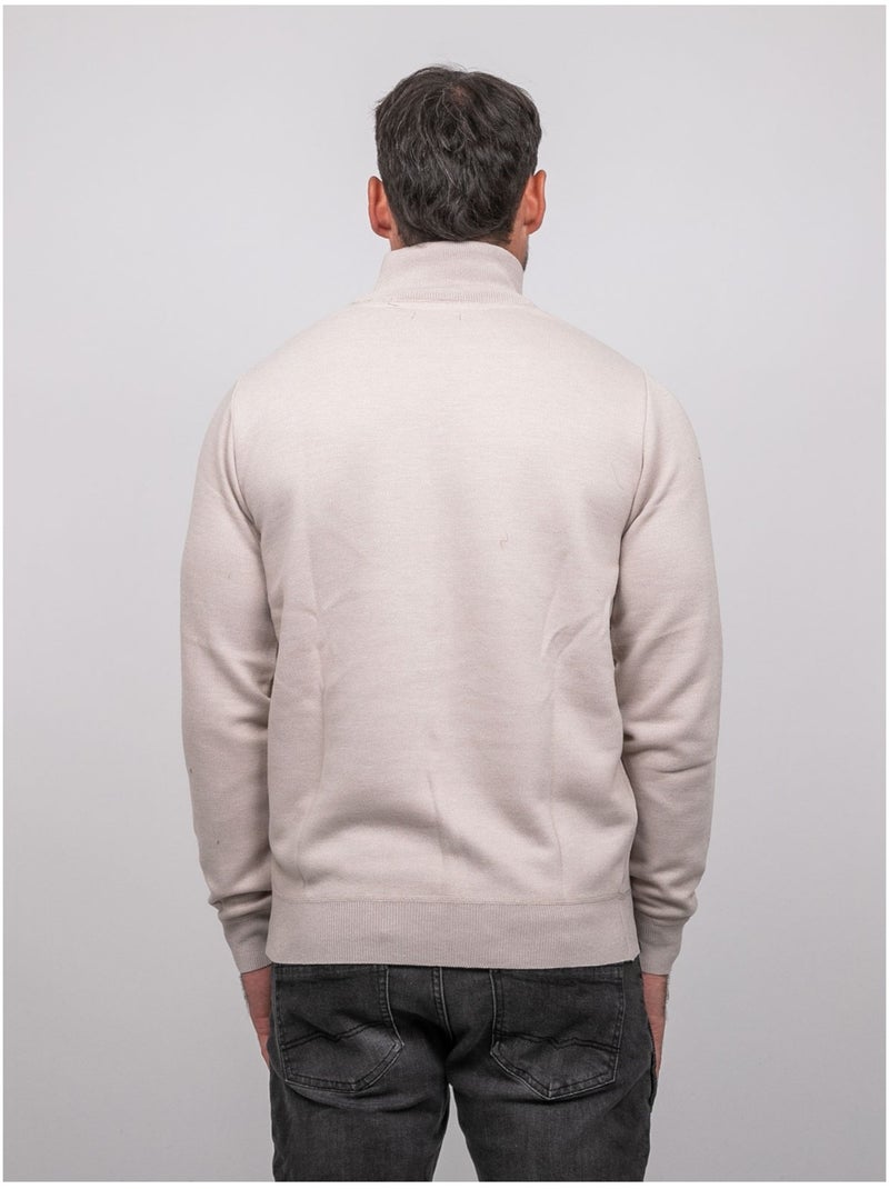 Pull col montant zippé larko Beige - Kiabi