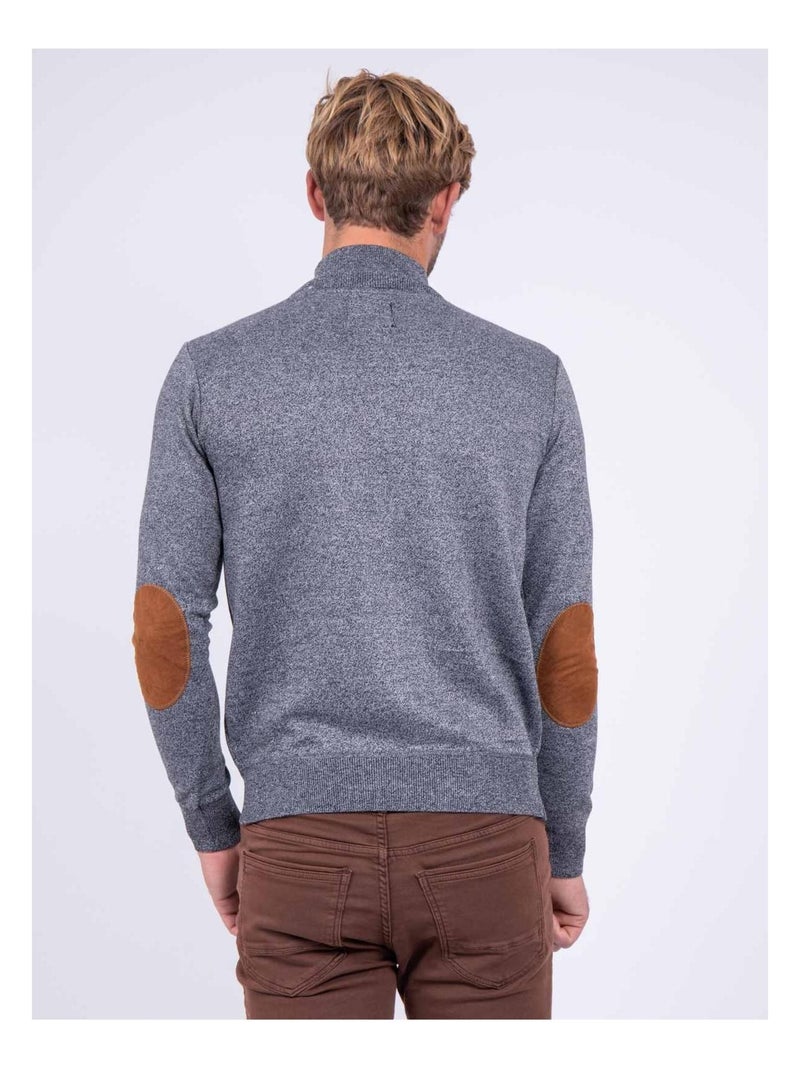 Pull col montant zippé LARKO Gris chiné - Kiabi
