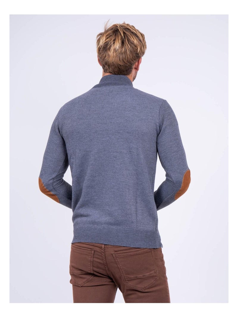 Pull col montant zippé LARKO Gris foncé - Kiabi