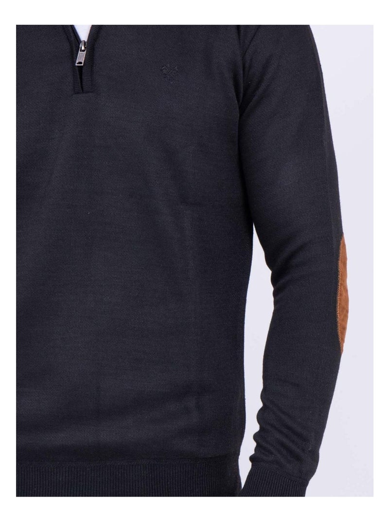 Pull col montant zippé LARKO Noir - Kiabi