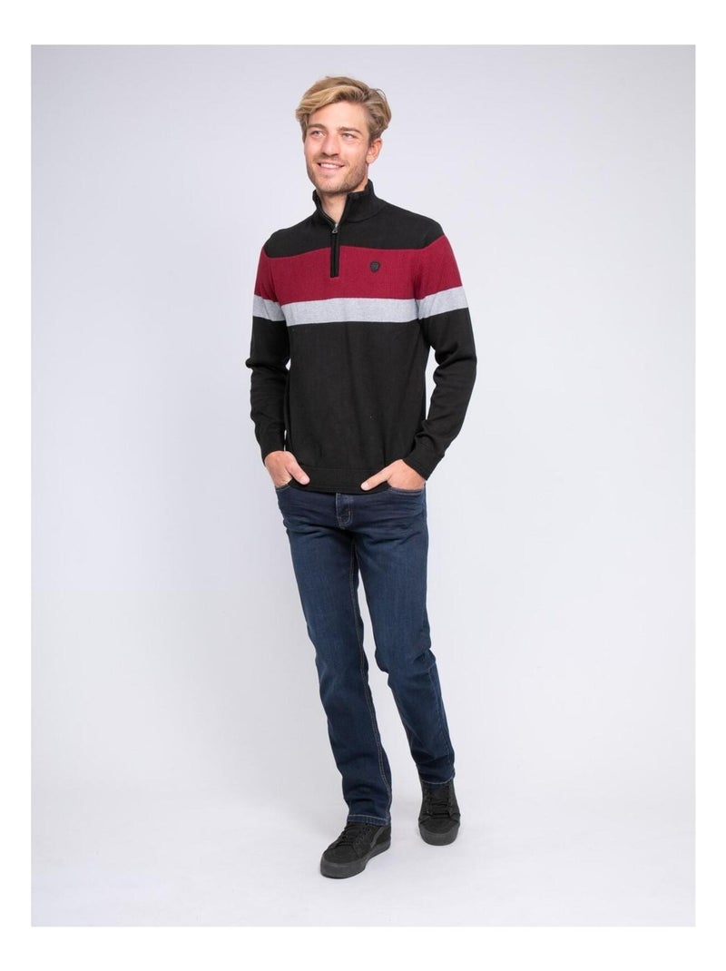 Pull col montant zippé LONYX Noir - Kiabi