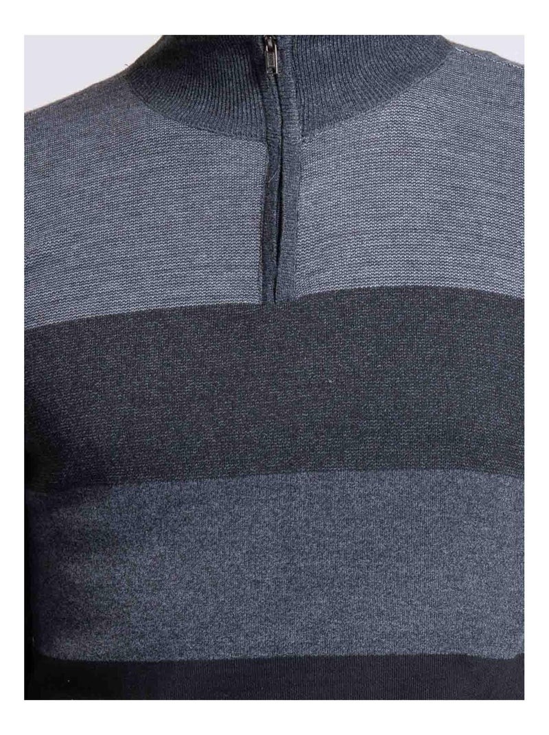 Pull col montant zippé LOSIBIL Gris foncé - Kiabi