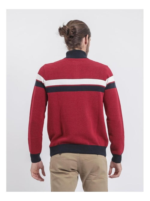 Pull col montant zippé pur coton LODJEFF - Kiabi