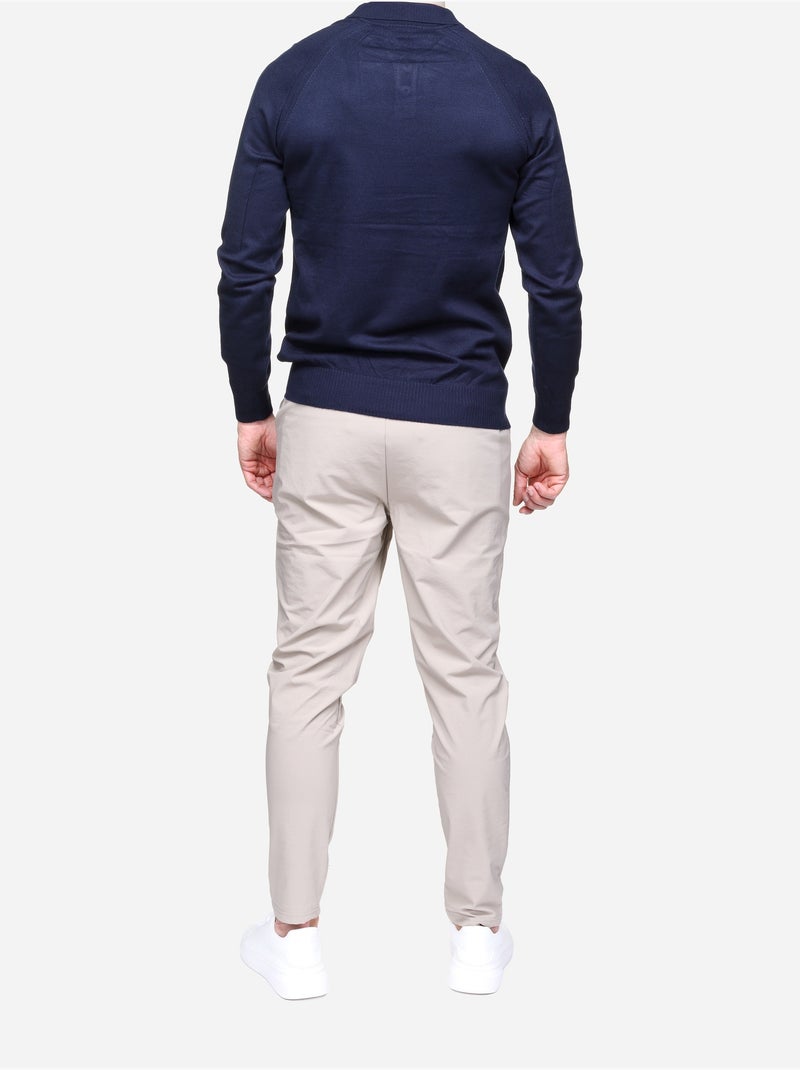 Pull col polo - Frilivin Bleu foncé - Kiabi
