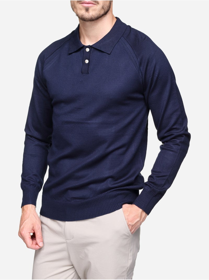Pull col polo - Frilivin Bleu foncé - Kiabi