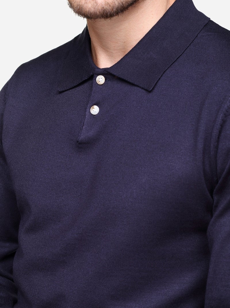 Pull col polo - Frilivin Bleu foncé - Kiabi