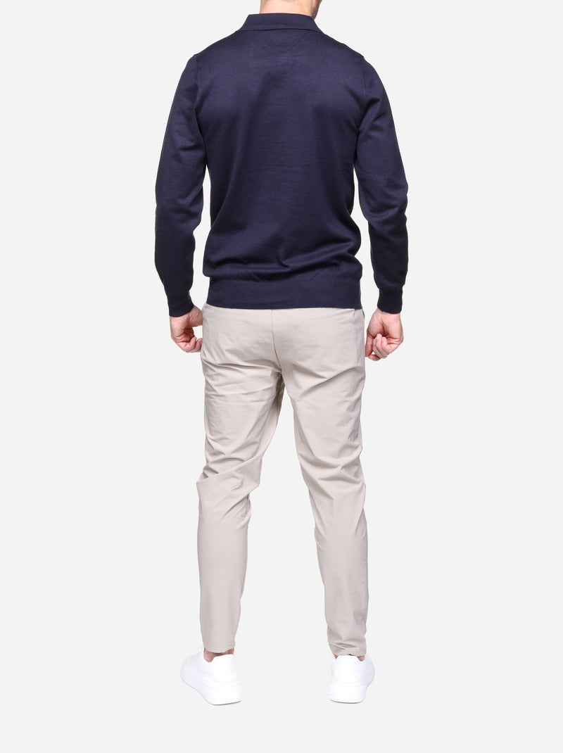 Pull col polo - Frilivin Bleu foncé - Kiabi