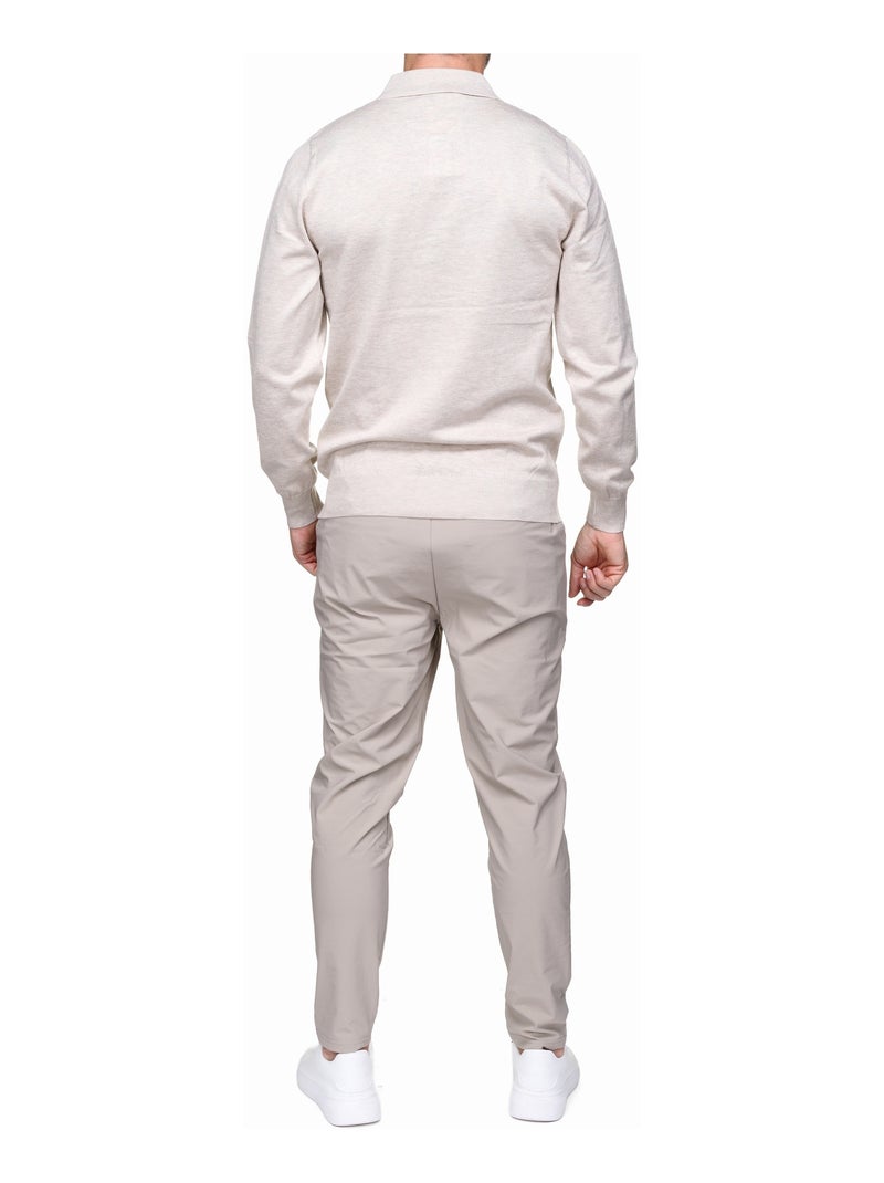 Pull col polo - Frilivin Crème - Kiabi