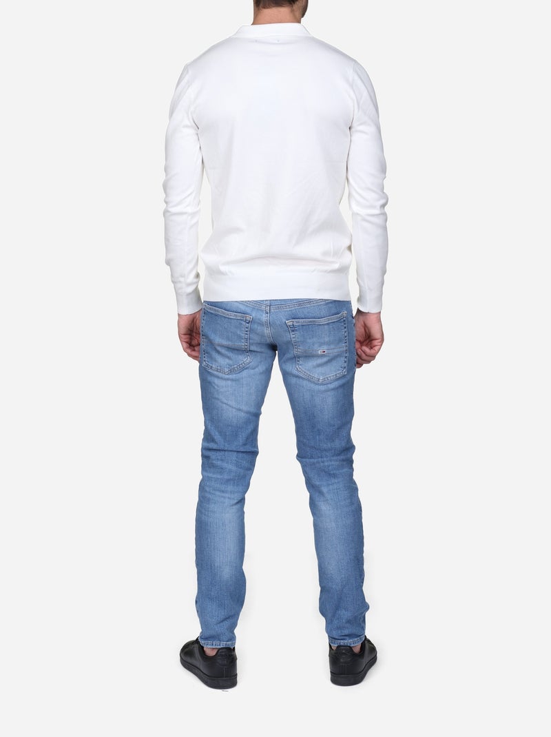 Pull col polo - Kenzarro Blanc - Kiabi