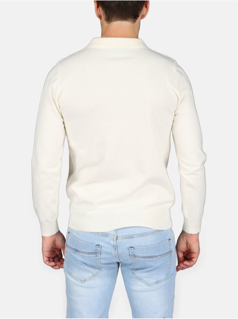 Pull col polo - Kenzarro Blanc - Kiabi