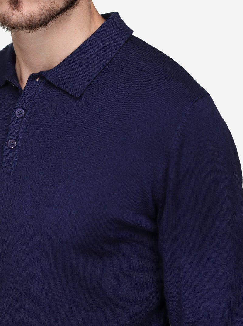 Pull col polo - Kenzarro Bleu foncé - Kiabi