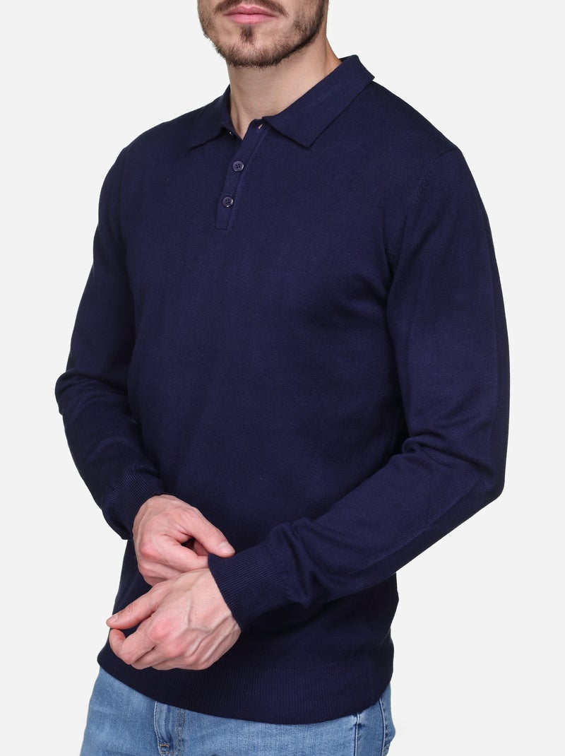 Pull col polo - Kenzarro Bleu foncé - Kiabi