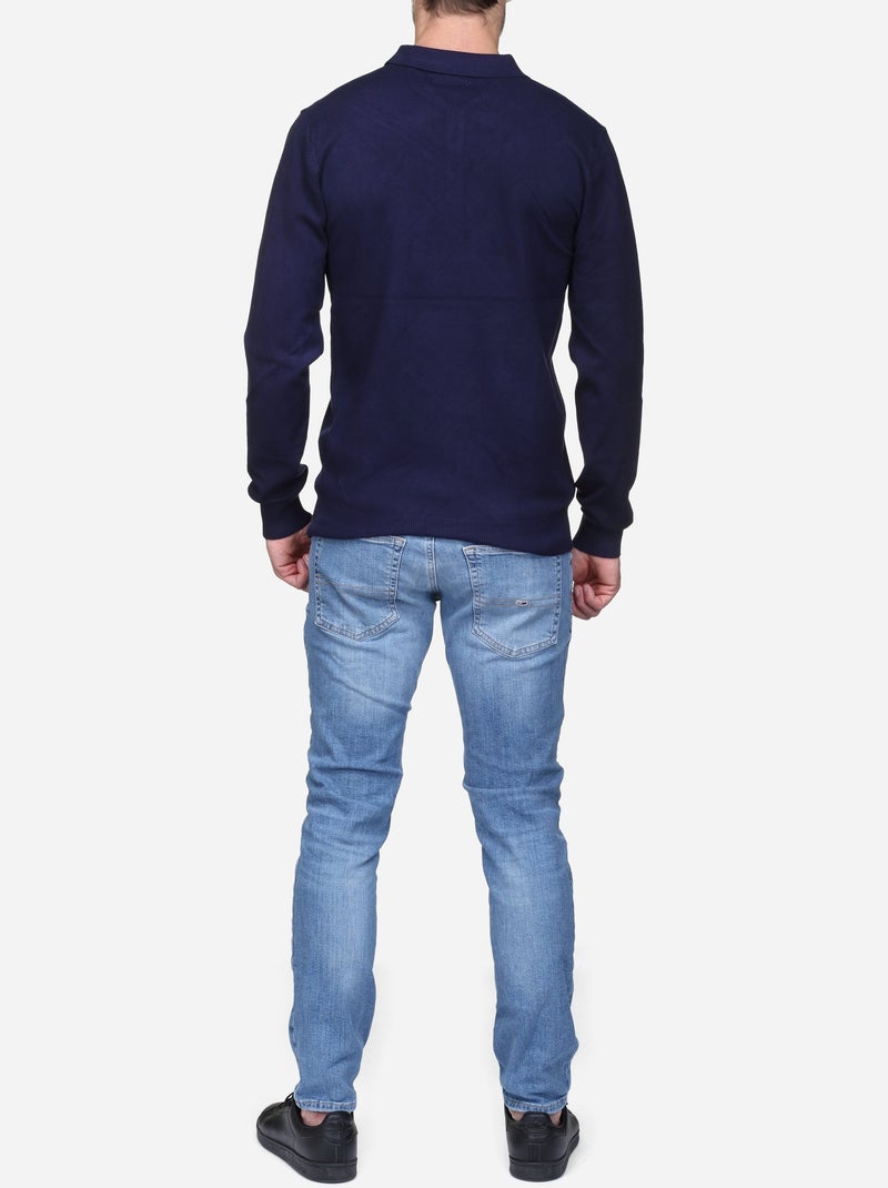 Pull col polo - Kenzarro Bleu foncé - Kiabi