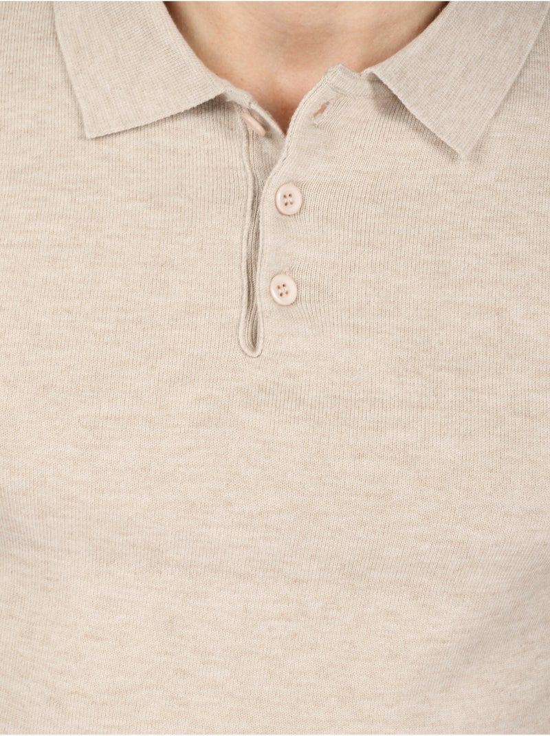Pull col polo - Kenzarro Crème - Kiabi