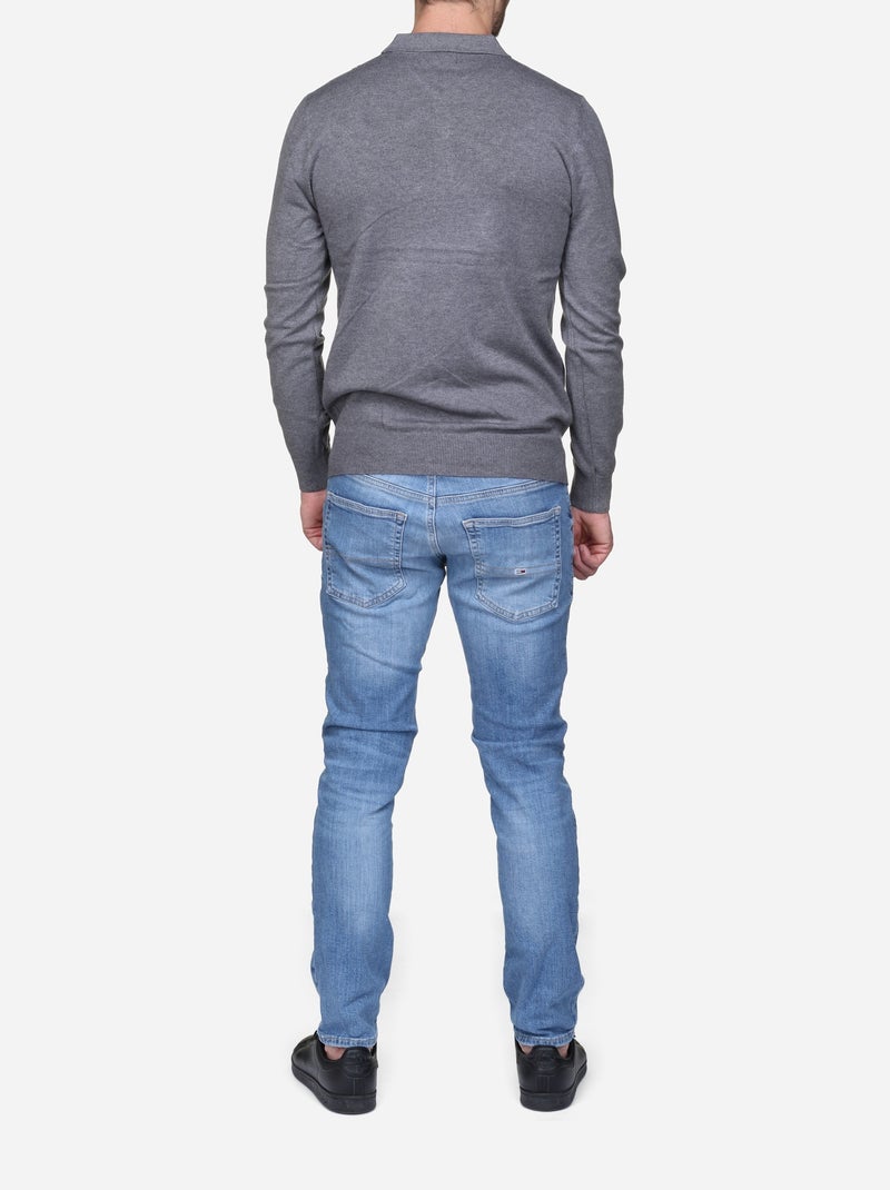 Pull col polo - Kenzarro Gris clair - Kiabi