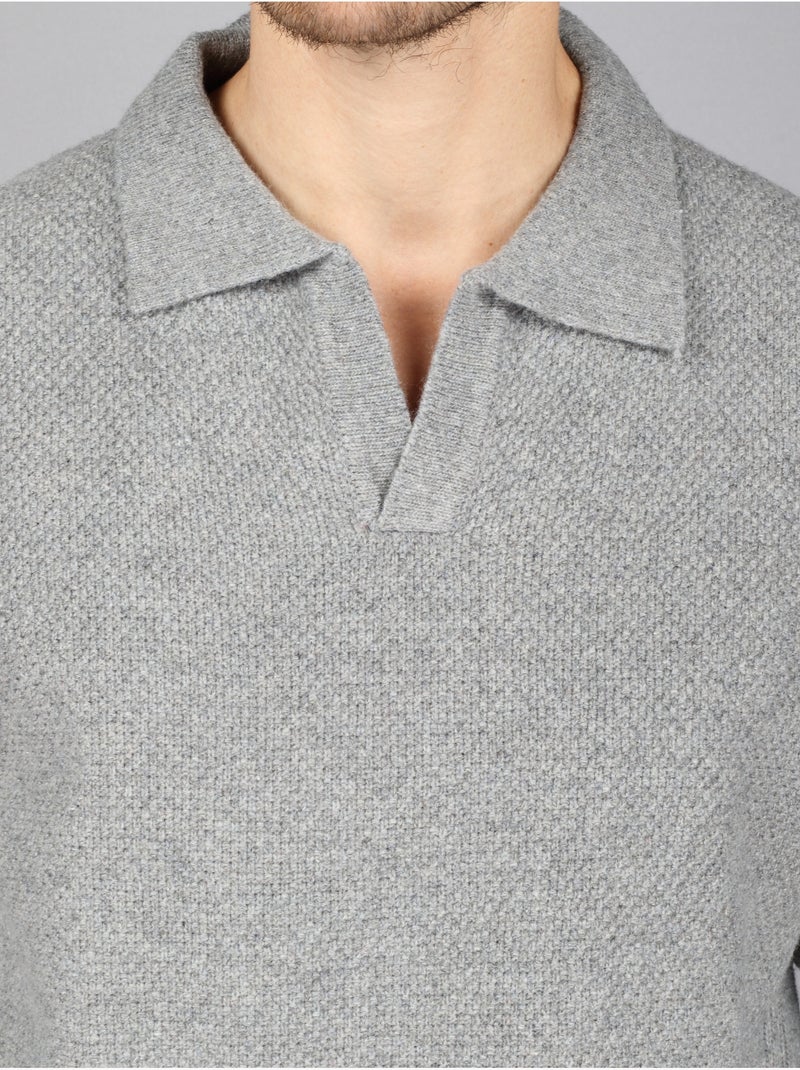 Pull col polo - Kenzarro Gris clair - Kiabi