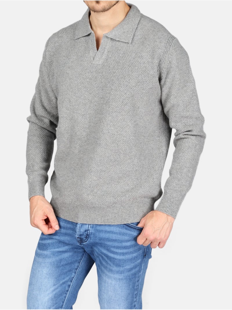 Pull col polo - Kenzarro Gris clair - Kiabi