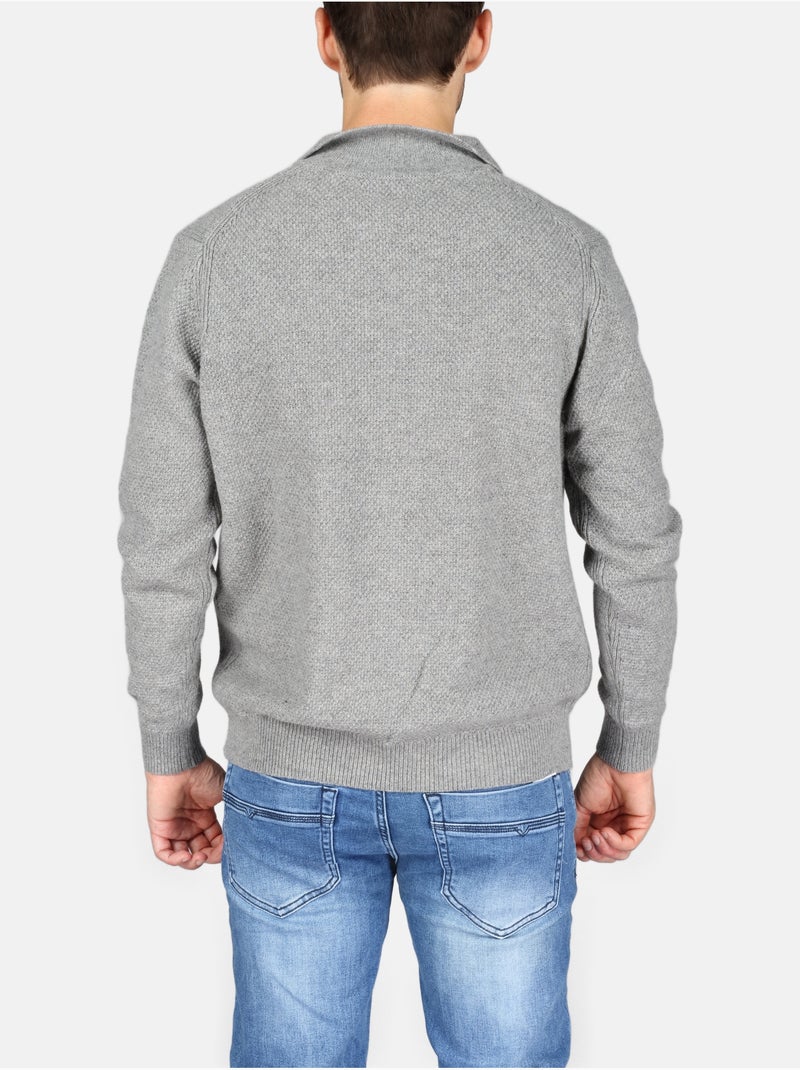 Pull col polo - Kenzarro Gris clair - Kiabi