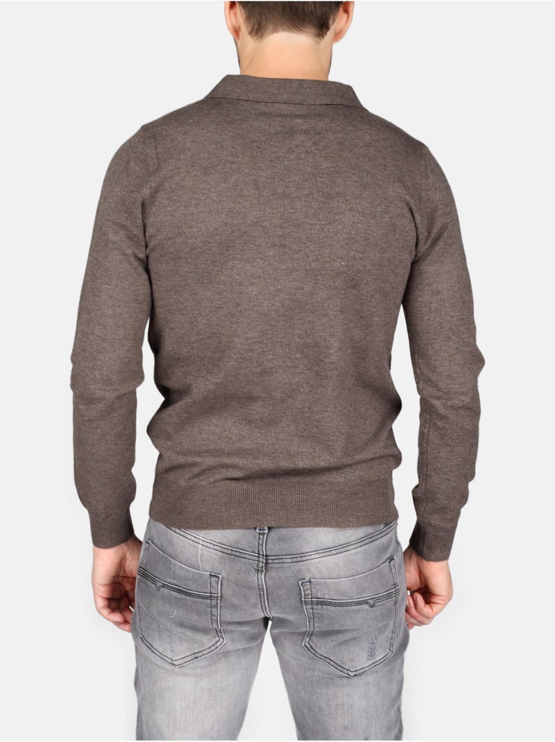 Pull col polo - Kenzarro Marron - Kiabi