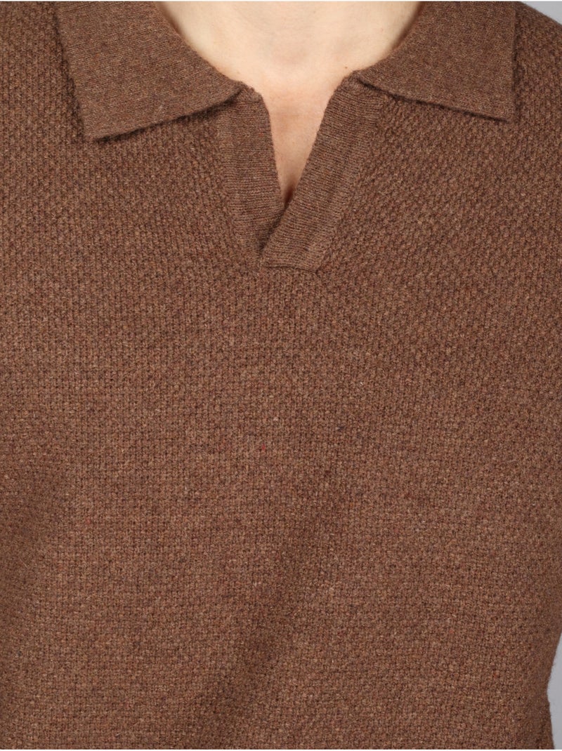 Pull col polo - Kenzarro Marron - Kiabi
