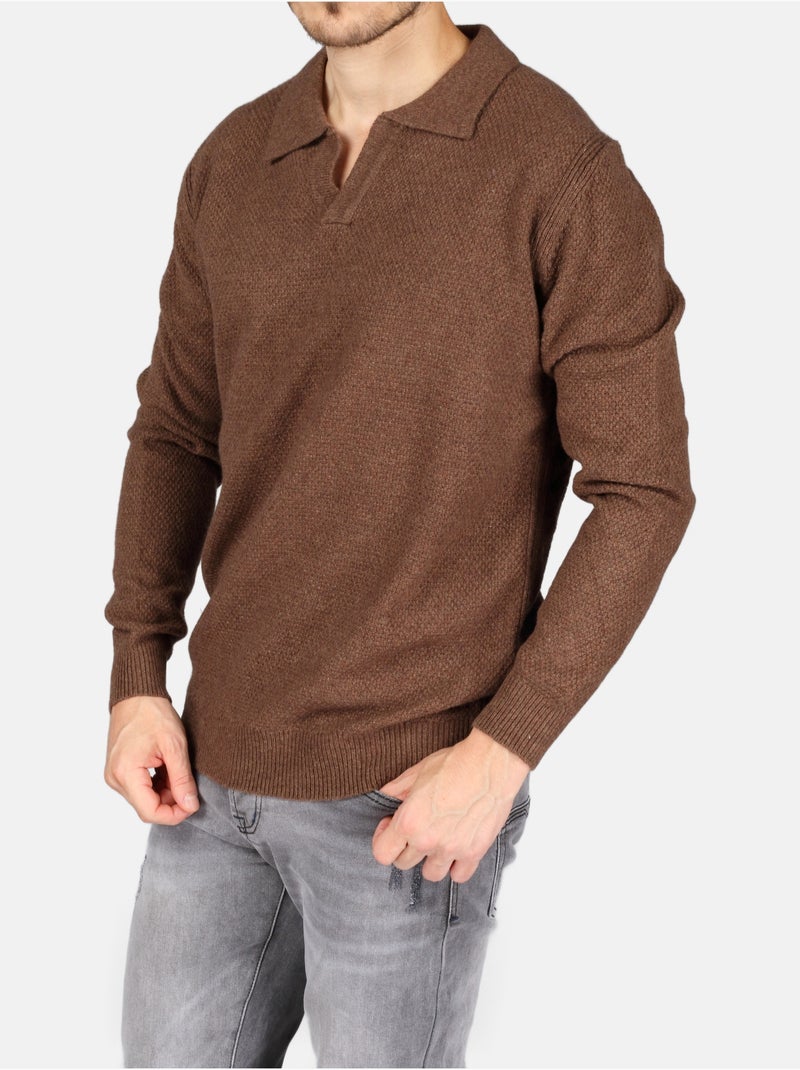 Pull col polo - Kenzarro Marron - Kiabi
