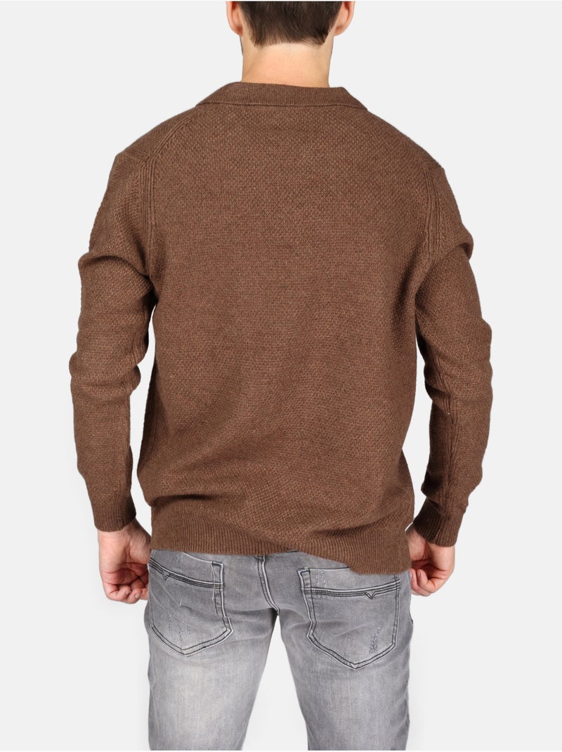 Pull col polo - Kenzarro Marron - Kiabi