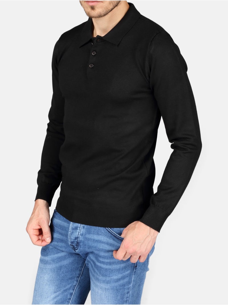 Pull col polo - Kenzarro Noir - Kiabi
