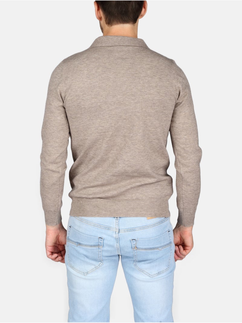 Pull col polo - Kenzarro Taupe - Kiabi
