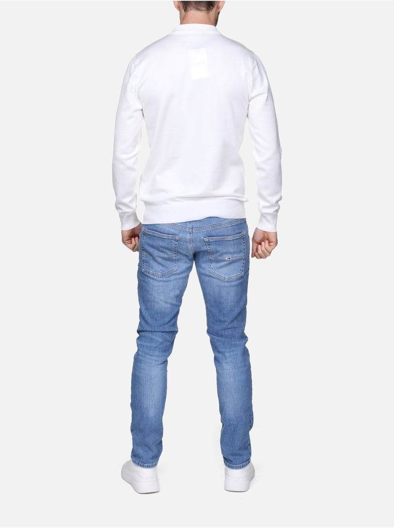Pull col polo à zip - Frilivin Blanc - Kiabi