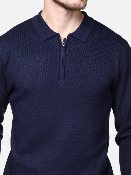 Pull col polo à zip - Frilivin - Kiabi