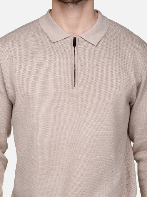 Pull col polo à zip - Frilivin - Kiabi