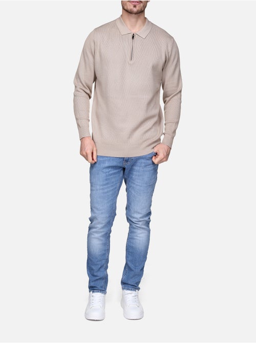 Pull col polo à zip - Frilivin - Kiabi
